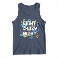 Funny Hanukkah Eight Crazy Night Tank Top Jewish Hebrew Chanukah David Stars - Wonder Print Shop