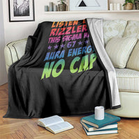 Funny Listen Up Rizzlers This Sigma Has 67 Aura Energy No Cap Throw Blanket - Wonder Print Shop
