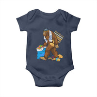 Funny Hanukkah Bigfoot Menorah David Stars Baby Onesie