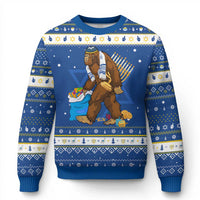 Funny Chanukah Bigfoot Menorah David Stars Hanukkah Ugly Sweater - Wonder Print Shop
