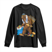 Funny Hanukkah Bigfoot Menorah David Stars Long Sleeve Shirt