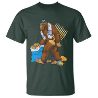 Funny Hanukkah Bigfoot Menorah David Stars T Shirt - Wonder Print Shop