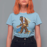 Funny Hanukkah Bigfoot Menorah David Stars T Shirt For Women - Wonder Print Shop