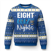 Funny Chanukah Eight Crazy Nights Hanukkah Ugly Sweater Menorah David Stars - Wonder Print Shop