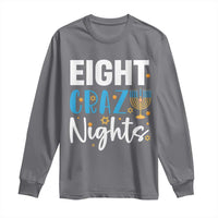 Funny Hanukkah Eight Crazy Nights Long Sleeve Shirt Menorah David Stars