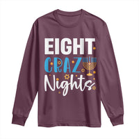 Funny Hanukkah Eight Crazy Nights Long Sleeve Shirt Menorah David Stars
