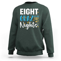 Funny Hanukkah Eight Crazy Nights Sweatshirt Menorah David Stars - Wonder Print Shop