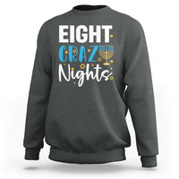 Funny Hanukkah Eight Crazy Nights Sweatshirt Menorah David Stars - Wonder Print Shop