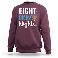 Funny Hanukkah Eight Crazy Nights Sweatshirt Menorah David Stars - Wonder Print Shop