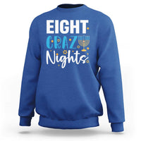 Funny Hanukkah Eight Crazy Nights Sweatshirt Menorah David Stars - Wonder Print Shop