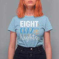 Funny Hanukkah Eight Crazy Nights T Shirt For Women Menorah David Stars - Wonder Print Shop