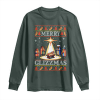 Funny Merry Glizzmas Long Sleeve Shirt Hot Dog Christmas Nativity Scene