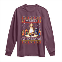 Funny Merry Glizzmas Long Sleeve Shirt Hot Dog Christmas Nativity Scene