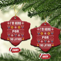 Funny Hanukkah Christmas Ornament I'm Here For The Latkes Menorah - Wonder Print Shop
