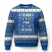 Funny Chanukah Hanukkah Ugly Sweater I'm Here For The Latkes Menorah - Wonder Print Shop