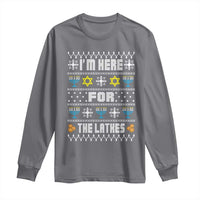 Funny Hanukkah Long Sleeve Shirt I'm Here For The Latkes Menorah