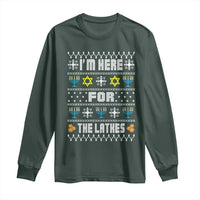 Funny Hanukkah Long Sleeve Shirt I'm Here For The Latkes Menorah