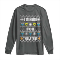 Funny Hanukkah Long Sleeve Shirt I'm Here For The Latkes Menorah
