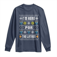 Funny Hanukkah Long Sleeve Shirt I'm Here For The Latkes Menorah