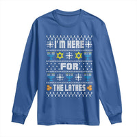 Funny Hanukkah Long Sleeve Shirt I'm Here For The Latkes Menorah