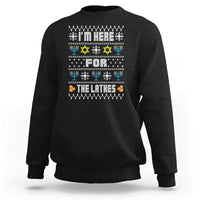 Funny Hanukkah Sweatshirt I'm Here For The Latkes Menorah - Wonder Print Shop