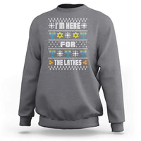 Funny Hanukkah Sweatshirt I'm Here For The Latkes Menorah - Wonder Print Shop