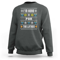 Funny Hanukkah Sweatshirt I'm Here For The Latkes Menorah - Wonder Print Shop