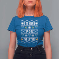 Funny Hanukkah T Shirt For Women I'm Here For The Latkes Menorah - Wonder Print Shop