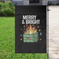 Funny Lil Fire Dumpster Christmas Garden Flag Merry And Bright Xmas Led Lights - Wonder Print Shop