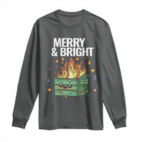 Funny Lil Fire Dumpster Christmas Long Sleeve Shirt Merry And Bright Xmas Led Lights