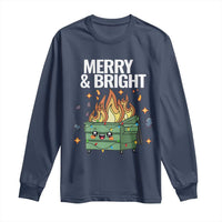 Funny Lil Fire Dumpster Christmas Long Sleeve Shirt Merry And Bright Xmas Led Lights