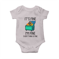 Funny It's Fine I'm Everything Is Fine Baby Onesie Black Cat Lil Dumpster Fire
