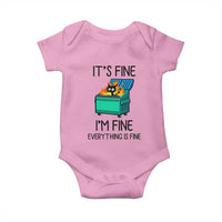 Funny It's Fine I'm Everything Is Fine Baby Onesie Black Cat Lil Dumpster Fire