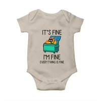 Funny It's Fine I'm Everything Is Fine Baby Onesie Black Cat Lil Dumpster Fire