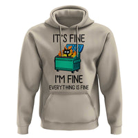 Funny It's Fine I'm Everything Is Fine Hoodie Black Cat Lil Dumpster Fire