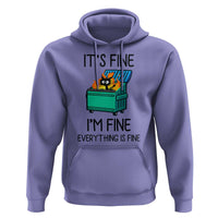 Funny It's Fine I'm Everything Is Fine Hoodie Black Cat Lil Dumpster Fire