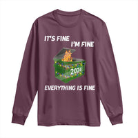 Funny It's Fine I'm Everything Is Fine 2024 Long Sleeve Shirt Lil Dumpster Fire