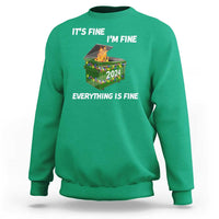 Funny It's Fine I'm Everything Is Fine 2024 Christmas Sweatshirt Lil Dumpster Fire - Wonder Print Shop