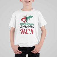 Kwanzaa Saurus Rex Kinara Candles Dinosaur T-rex African Heritage T Shirt For Kid - Wonder Print Shop