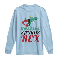 Kwanzaa Saurus Rex Kinara Candles Dinosaur T-rex African Heritage Long Sleeve Shirt