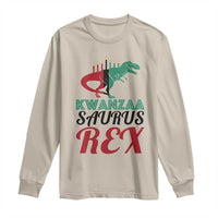 Kwanzaa Saurus Rex Kinara Candles Dinosaur T-rex African Heritage Long Sleeve Shirt