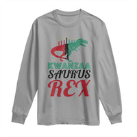 Kwanzaa Saurus Rex Kinara Candles Dinosaur T-rex African Heritage Long Sleeve Shirt