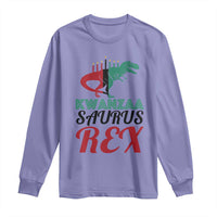 Kwanzaa Saurus Rex Kinara Candles Dinosaur T-rex African Heritage Long Sleeve Shirt