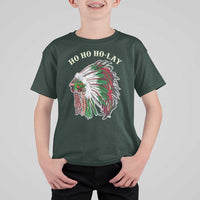 Funny Christmas Native American T Shirt For Kid Ho Ho Ho Lay Vintage War Bonnet - Wonder Print Shop