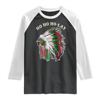 Funny Christmas Native American Raglan Shirt Ho Ho Ho Lay Vintage War Bonnet - Wonder Print Shop