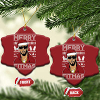 Funny Dirty Santa Diddy Merry Fitmas Christmas Ornament - Wonder Print Shop