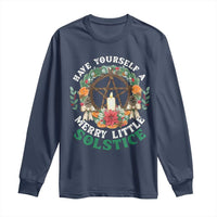 Have Yourself A Merry Little Solstice Long Sleeve Shirt Pagan Pentagram Christmas Wreath