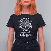 Yule Pagan T Shirt For Women Have Yourself A Merry Little Solstice Vintage Pentagram - Wonder Print Shop