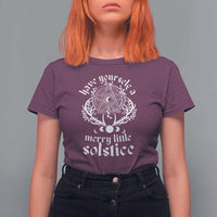 Yule Pagan T Shirt For Women Have Yourself A Merry Little Solstice Vintage Pentagram - Wonder Print Shop