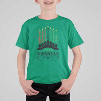 Happy Kwanzaa The 7 Principles African Nguzo Saba Kinara Candles T Shirt For Kid - Wonder Print Shop